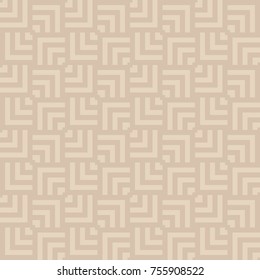 Abstract geometric pattern vector.Tile design light brown on brown background 