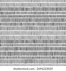 Abstract geometric pattern of vertical and horizontal lines and dots in monochrome shades.