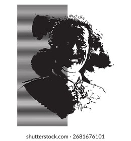 Abstract geometric pattern with vibrant color accents and clean lines