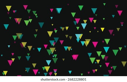Abstract Geometric Pattern with Vibrant Triangles on a Dark Background