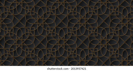   Abstract geometric pattern vintage art deco traditional background. Luxury of black and gold design for invitation, carpet,wallpaper,clothing,wrapping,batik,fabric. Vector illustration.Eps10