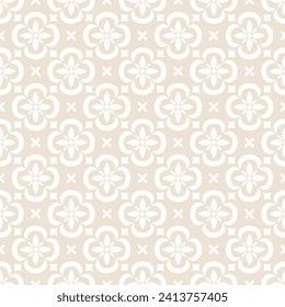 Abstract geometric pattern. Wallpaper baroque, damask. Seamless background. Beige and white ornament.