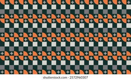 Abstract Geometric Pattern Warm Beautiful Seamless Background. Classic style seamless vector pattern