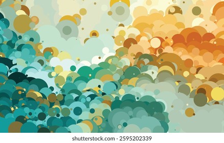 Abstract Geometric Pattern with Warm and Cool Tones in Rectangular Blocks