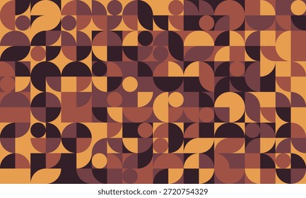 Abstractas patrón geométrico en tonos cálidos y terrosos.  Fondo de estilo moderno de mediados de siglo perfecto para Anuncios de Sitio web, redes sociales o diseños impresos.