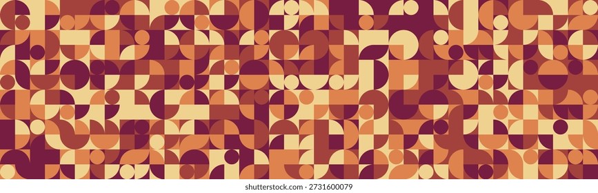 Abstract geometric pattern.  Warm earthy tones create a midcentury modern aesthetic. Ideal for website backgrounds, textile design, or branding projects.