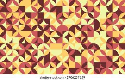 Abstraktes geometrisches Muster mit wärmetönendem, retroinspiriertem Design.  Ideal für Hintergründe, Textilien, Website-Designs und Markenprojekte.