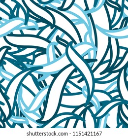 Abstract geometric pattern with wavy lines. Interlacing rounded stripes stylish design. Seamless vector background