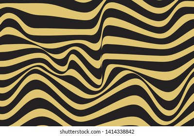 Abstract geometric pattern with wavy lines. Seamless vector background.
