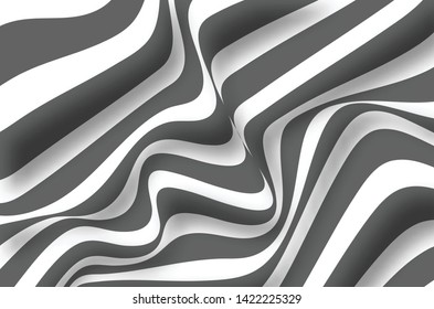 Abstract geometric pattern with wavy lines. Seamless vector background.