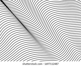 Abstract geometric pattern with wavy lines. Interlacing rounded stripes stylish design. Lines wave vector background.
