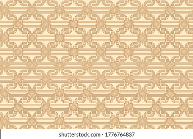 Abstract geometric pattern with wavy lines, stripes. A seamless vector background. combination dark and light Brown. square and oval element in horizontal layout. 