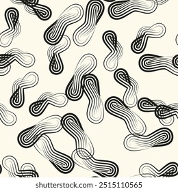 Abstract geometric pattern with wavy lines. Weave rounded stripes design. Seamless background