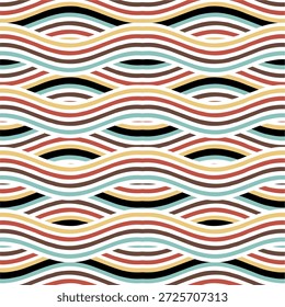 Padrão geométrico abstrato com linhas onduladas. Design de listras arredondadas entrelaçadas. Plano de fundo de vetor contínuo. Padrão geométrico abstrato com linhas onduladas. Design de listras arredondadas entrelaçadas. Fundo de vetor sem emenda. eps 10