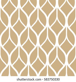 Abstract geometric pattern with wavy lines, stripes. A seamless vector background. Beige and white ornament.