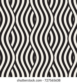 Abstract geometric pattern with wavy lines. Interlacing rounded stripes stylish design. Seamless vector background.