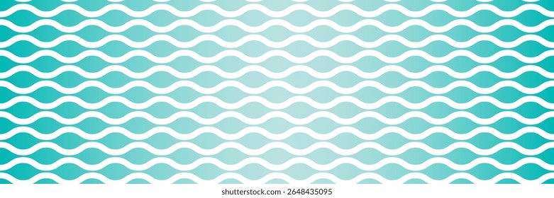 Padrão geométrico abstrato de listras e linhas onduladas com gradiente de turquesa claro e escuro, sobre fundo branco.