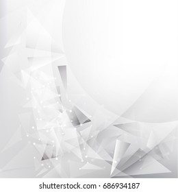 Abstract geometric  pattern White and gray color technology modern futuristic background, vector illustration