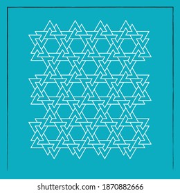 abstract geometric pattern with white lines and shapes. the texture designed on blue background.