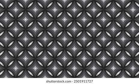 An abstract geometric pattern with white shapes contrasted against a gray textured backdrop, suitable for backgrounds or wallpapers