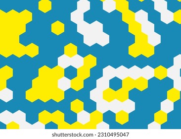 Patrón geométrico abstracto en color amarillo y azul. Ilustración del vector