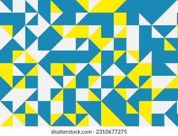 Abstract geometric pattern in yellow and blue colour. Vector illustration