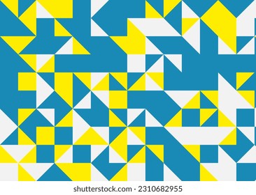 Patrón geométrico abstracto en color amarillo y azul. Ilustración del vector