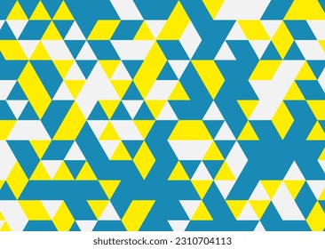 Abstract geometric pattern in yellow and blue colour. Vector illustration