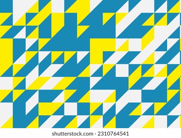 Patrón geométrico abstracto en color amarillo y azul. Ilustración del vector