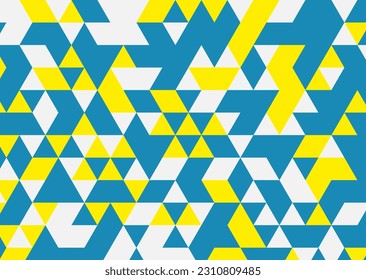 Abstract geometric pattern in yellow and blue colour. Vector illustration