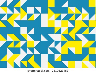 Abstract geometric pattern in yellow and blue colour. Vector illustration