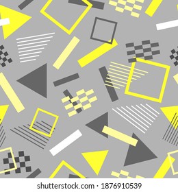 Abstract geometric pattern in yellow and gray colors
