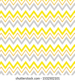 Abstract geometric pattern yellow orange gray zig zag lines.