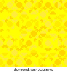 Abstract Geometric Pattern with Yellow Squares and Circles. Abstract Yellow Background for Tile, Fabric, Packaging Paper, Tablecloth, Banner, Textile. Abstract Geometric Pattern in Classic Style.