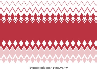 Abstract geometric pattern with zigzag lines and rhombuses. Pink-red color,  vector illustration. 

