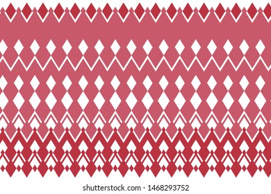Abstract geometric pattern with zigzag lines and rhombuses. Pink-red color,  vector illustration. 
