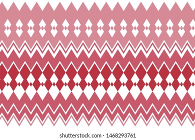 Abstract geometric pattern with zigzag lines and rhombuses. Pink-red color,  vector illustration. 

