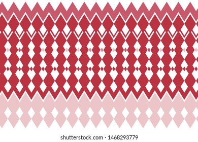 Abstract geometric pattern with zigzag lines and rhombuses. Pink-red color,  vector illustration. 
