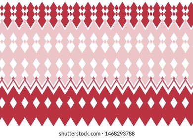 Abstract geometric pattern with zigzag lines and rhombuses. Pink-red color,  vector illustration. 
