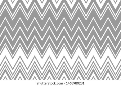 Abstract geometric pattern with zigzag lines and rhombuses. Gray and white vector illustration. 

