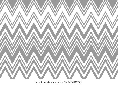 Abstract geometric pattern with zigzag lines and rhombuses. Gray and white vector illustration. 
