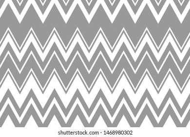 Abstract geometric pattern with zigzag lines and rhombuses. Gray and white vector illustration. 
