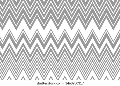 Abstract geometric pattern with zigzag lines and rhombuses. Gray and white vector illustration. 
