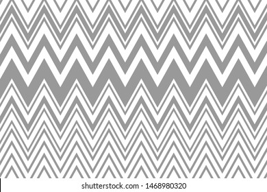 Abstract geometric pattern with zigzag lines and rhombuses. Gray and white vector illustration. 
