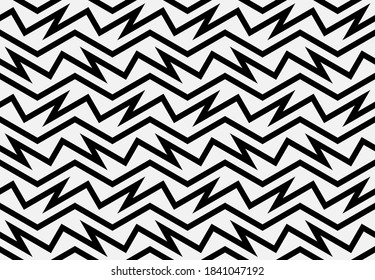 Abstract geometric pattern with zigzag stripes on light background. Seamless wrapping sharp design. Stylish fractal vector monochrome lattice. Swatch for textile, fabric and wrapping.