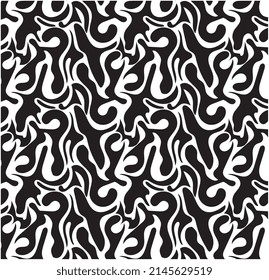 Abstraktes geometrisches Muster, nahtloses Schwarz-Weiß-Muster, Vektorhintergrundgrafik für Gewebe, Kleidung, Printweb, Mode, Oberflächendesign.