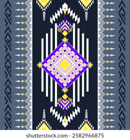 abstract geometric pattern.Ethnic art fabrics with local woven patterns and geometric shapes are used for carpets, wallpaper, clothing and embroidery.