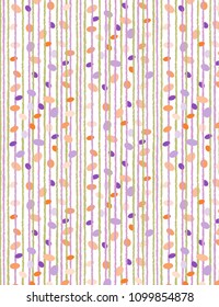 Abstract geometric pattern.Green,orange,purple dots and lines vector illustration in white background.Colorful design for wallpaper,textile,tile.

