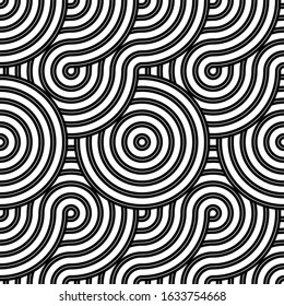 Abstract geometric patterns with curved lines. Smooth vector background. It is suitable for tshirt, sweater, textile fabric, product, background and others.

