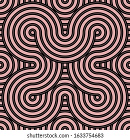 Abstract geometric patterns with curved lines. Smooth vector background. It is suitable for tshirt, sweater, textile fabric, product, background and others.

